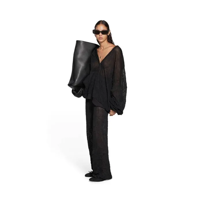 WomenMen Sweatshirts and Hoodies Balenciaga Mesh Zipup Hoodie Oversized In Black WomenMen Sweatshirts and Hoodies Balenciaga Mesh Zipup Hoodie Oversized In Black