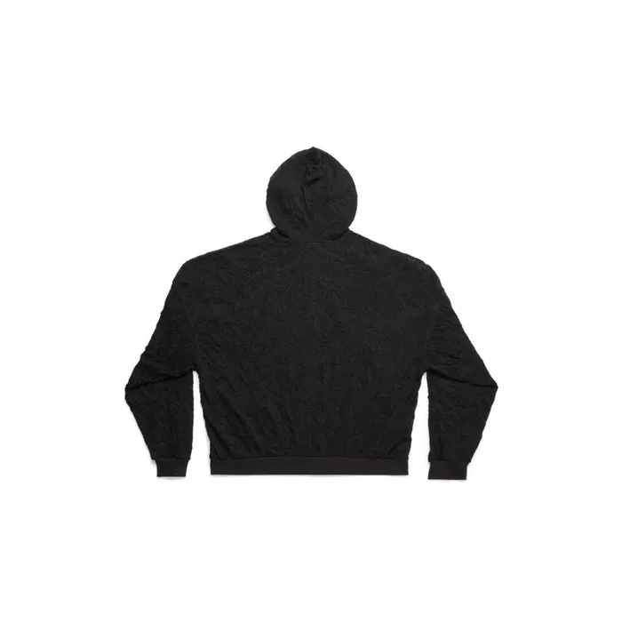WomenMen Sweatshirts and Hoodies Balenciaga Mesh Zipup Hoodie Oversized In Black