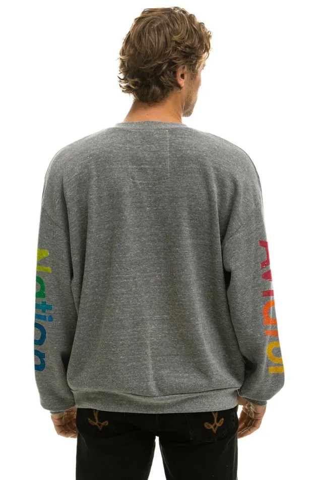 WomenMen Sweatshirts Aviator Nation Aspen Relaxed Crew Sweatshirt 8211 Heather Grey
