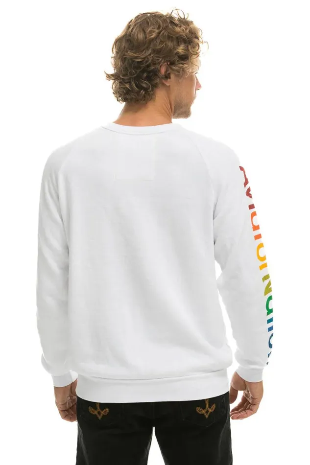 WomenMen Sweatshirts Aviator Nation New York City Crew Sweatshirt 8211 White