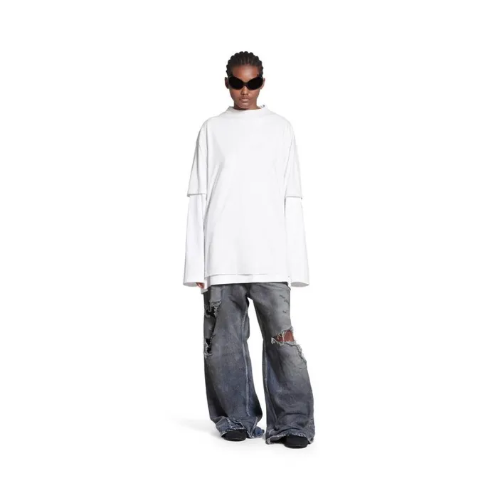 WomenMen Tshirts Balenciaga Balenciaga Tshirt Medium Fit In White