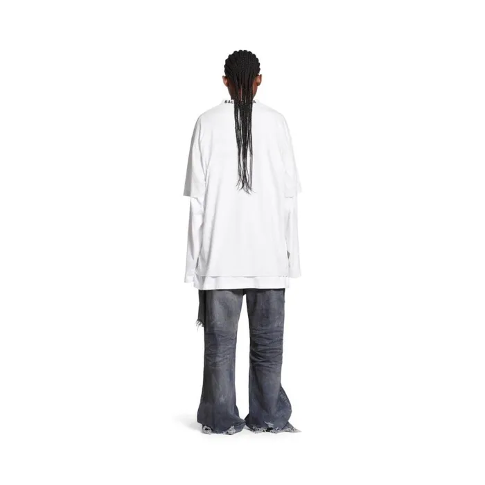 WomenMen Tshirts Balenciaga Balenciaga Tshirt Medium Fit In White