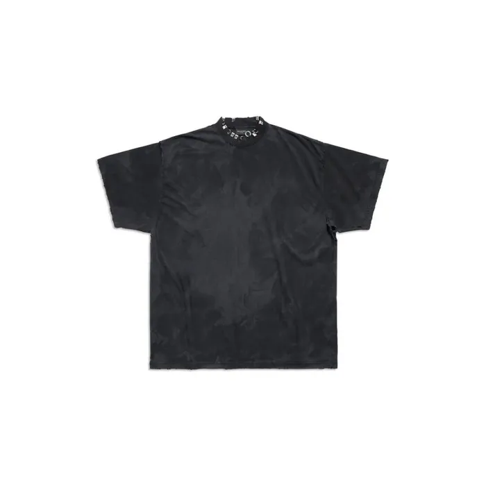 WomenMen Tshirts Balenciaga Pierced Tshirt Oversized In Black
