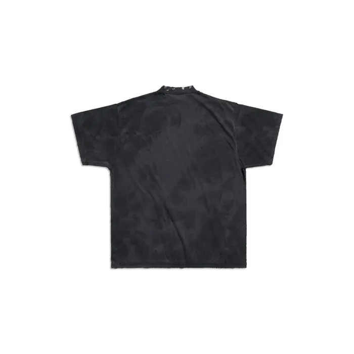 WomenMen Tshirts Balenciaga Pierced Tshirt Oversized In Black