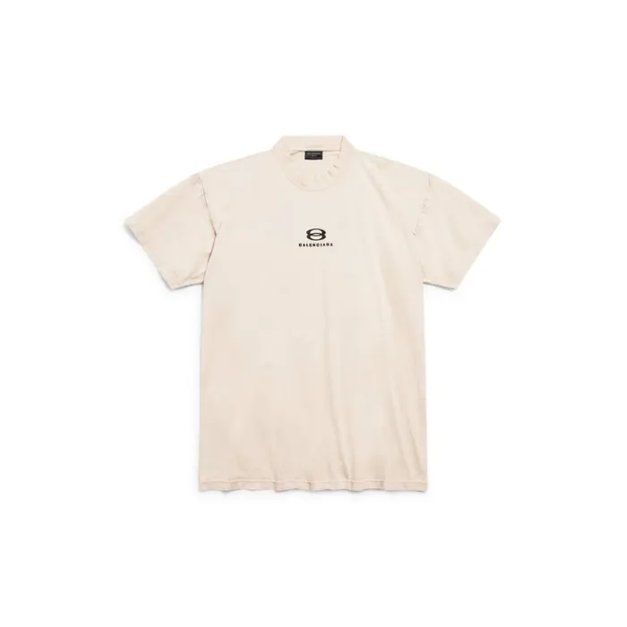 WomenMen Tshirts Balenciaga Unity Sports Icon Stretchedout Tshirt Oversized In Light Beige WomenMen Tshirts Balenciaga Unity Sports Icon Stretchedout Tshirt Oversized In Light Beige