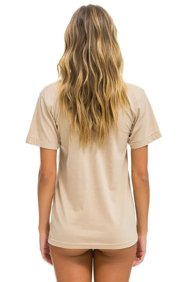 WomenMen Tees Aviator Nation Bolt Tee 8211 Sand Mocha