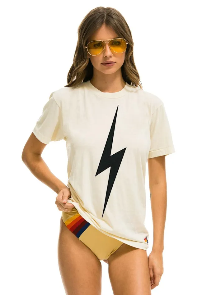 WomenMen Tees Aviator Nation Bolt Tee 8211 Vintage White