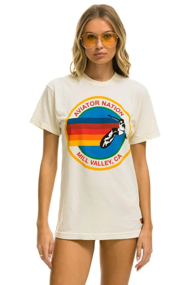 WomenMen Tees Aviator Nation Mill Valley Tee 8211 Vintage White WomenMen Tees Aviator Nation Mill Valley Tee 8211 Vintage White