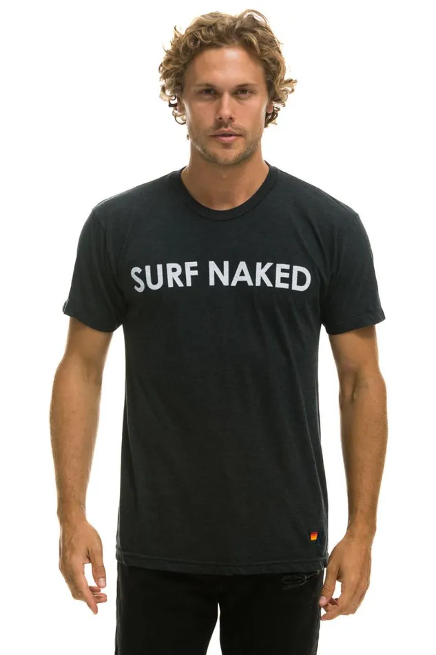 WomenMen Tees Aviator Nation Surf Naked Tee 8211 Charcoal