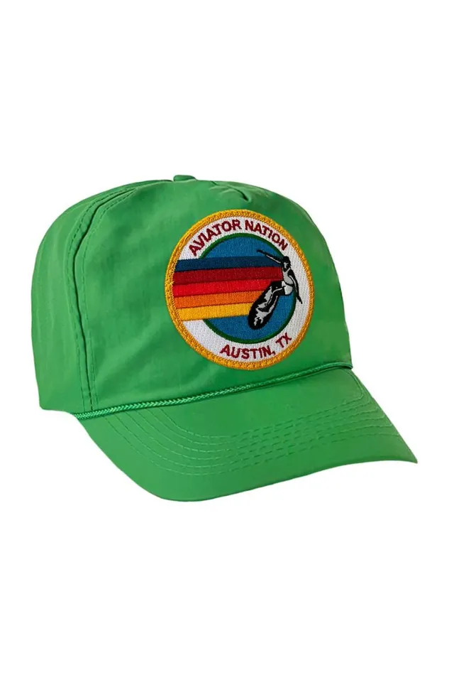 WomenMen Trucker Hats Aviator Nation Signature Austin Vintage Nylon Trucker Hat