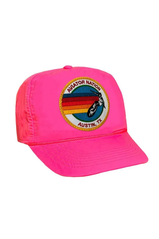WomenMen Trucker Hats Aviator Nation Signature Austin Vintage Nylon Trucker Hat
