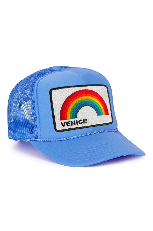 WomenMen Trucker Hats Aviator Nation Venice Rainbow Trucker Hat