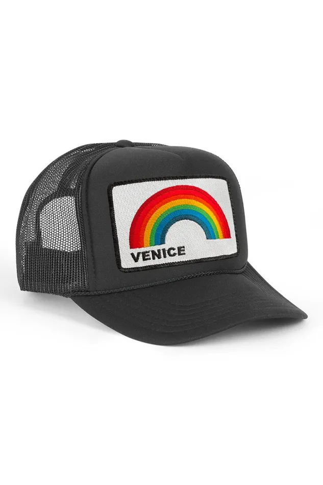WomenMen Trucker Hats Aviator Nation Venice Rainbow Trucker Hat