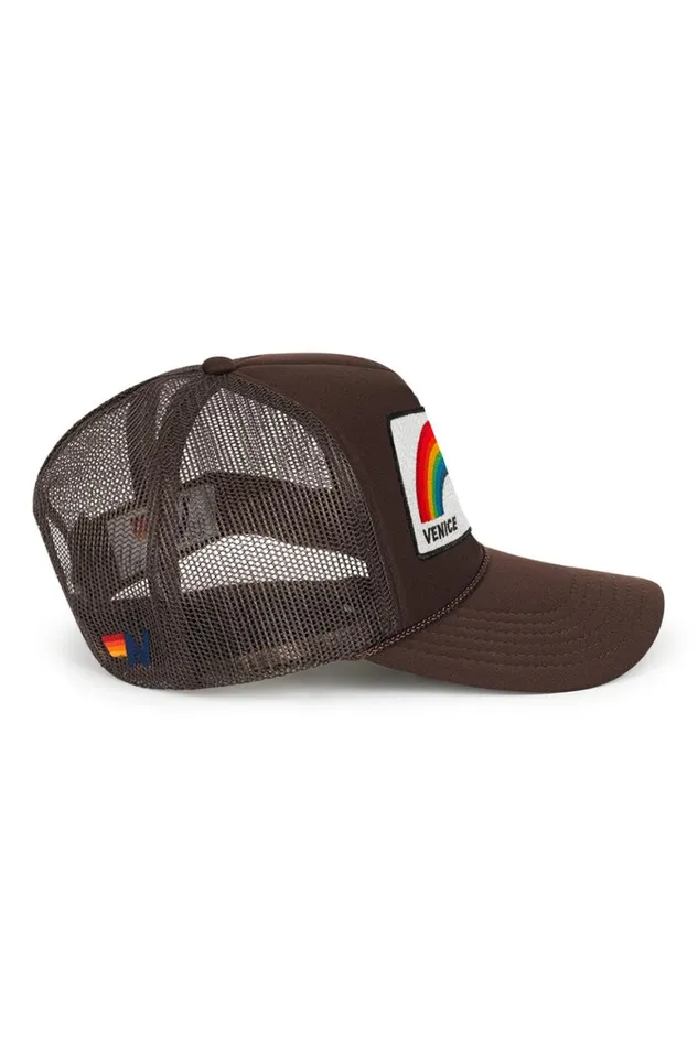 WomenMen Trucker Hats Aviator Nation Venice Rainbow Trucker Hat
