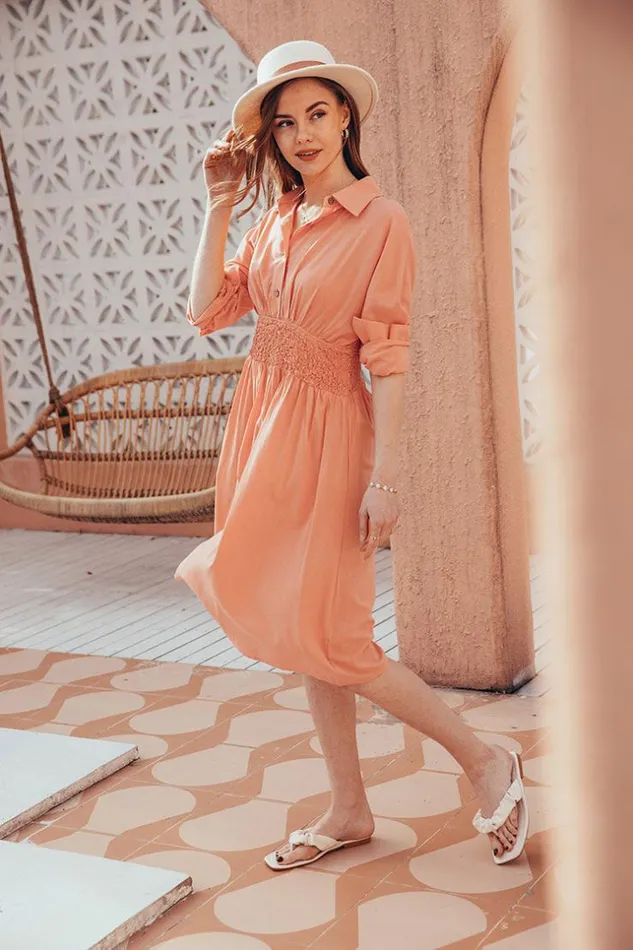 Women Midi Dresses Cupshe Sinemorets Shirt Collar Long Sleeve AShape Dress Orange Women Midi Dresses Cupshe Sinemorets Shirt Collar Long Sleeve AShape Dress Orange