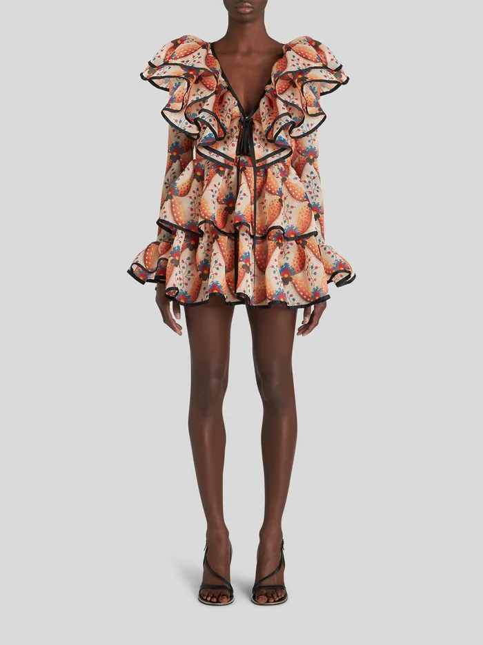 Women Mini Dress With Flounces Etro Dresses