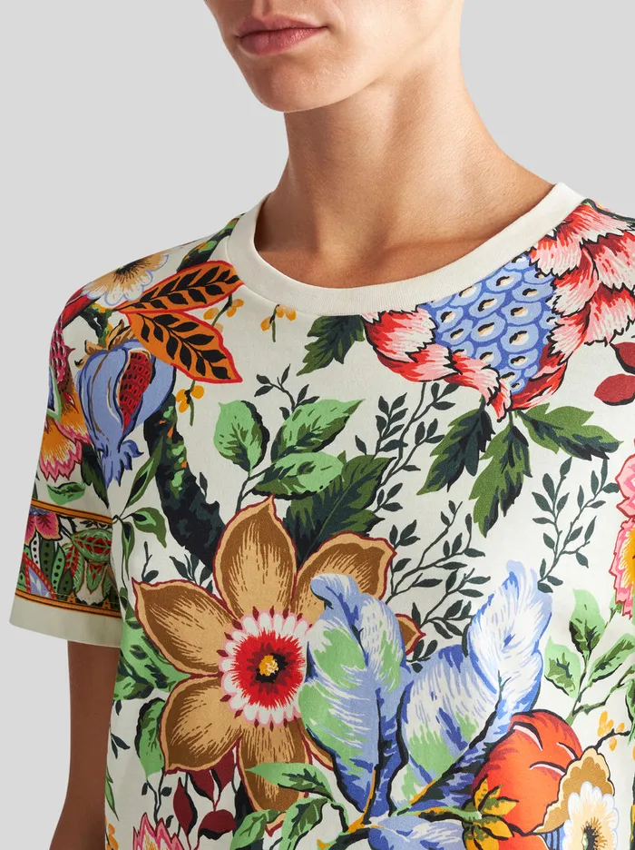 Women Multicoloured Bouquet TShirt Etro Sweatshirts And TShirts