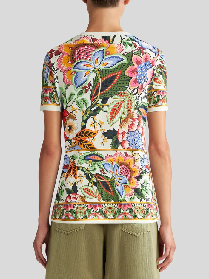 Women Multicoloured Bouquet TShirt Etro Sweatshirts And TShirts