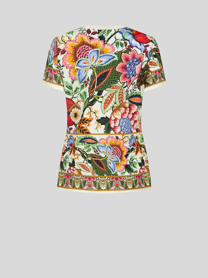 Women Multicoloured Bouquet TShirt Etro Sweatshirts And TShirts