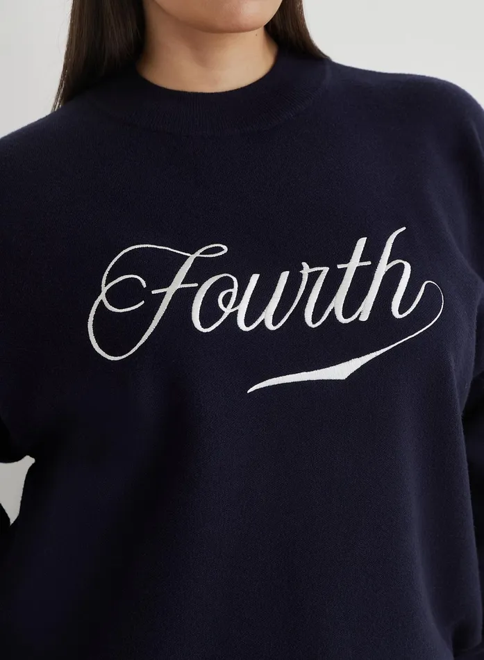 Women Navy Curve Knitted Fourth Jumper Avery 4th and Reckless Athleisure