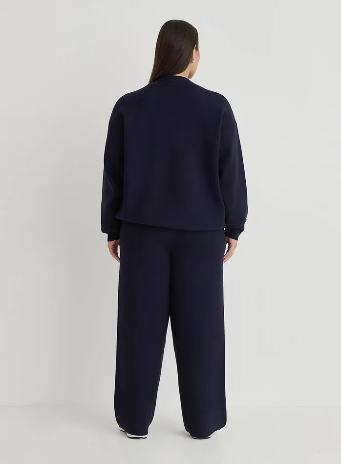 Women Navy Curve Knitted Fourth Jumper Avery 4th and Reckless Athleisure