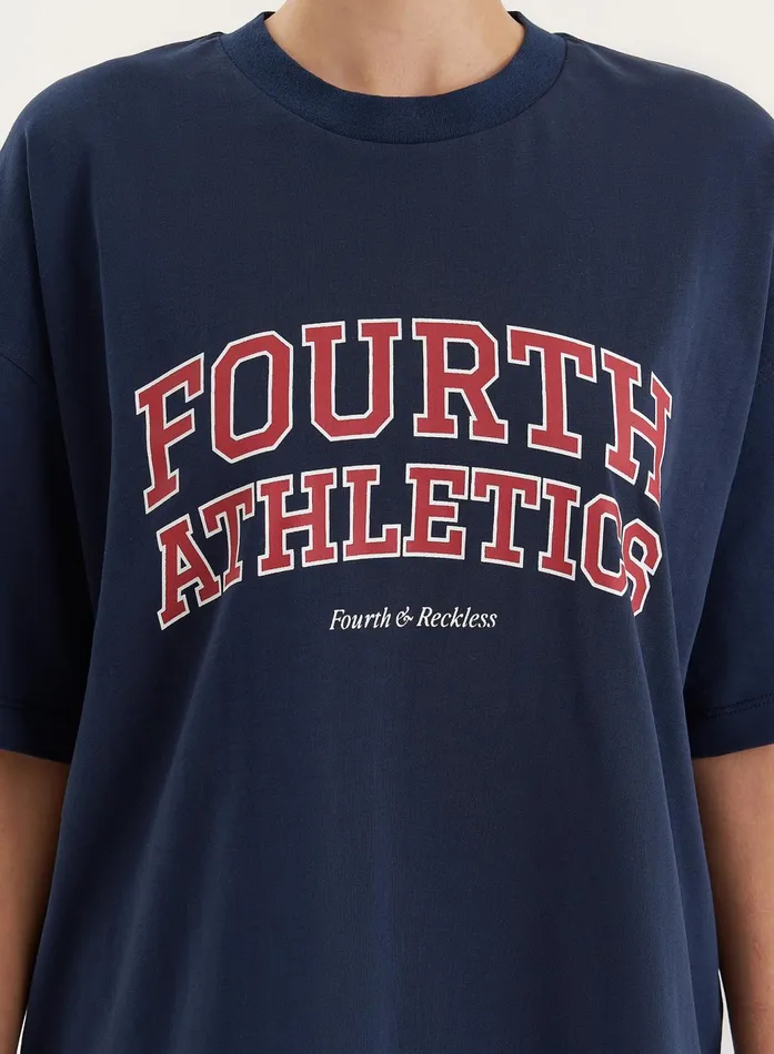 Women Navy Fourth Athletics Oversized TShirt Siobhan 4th and Reckless Tops