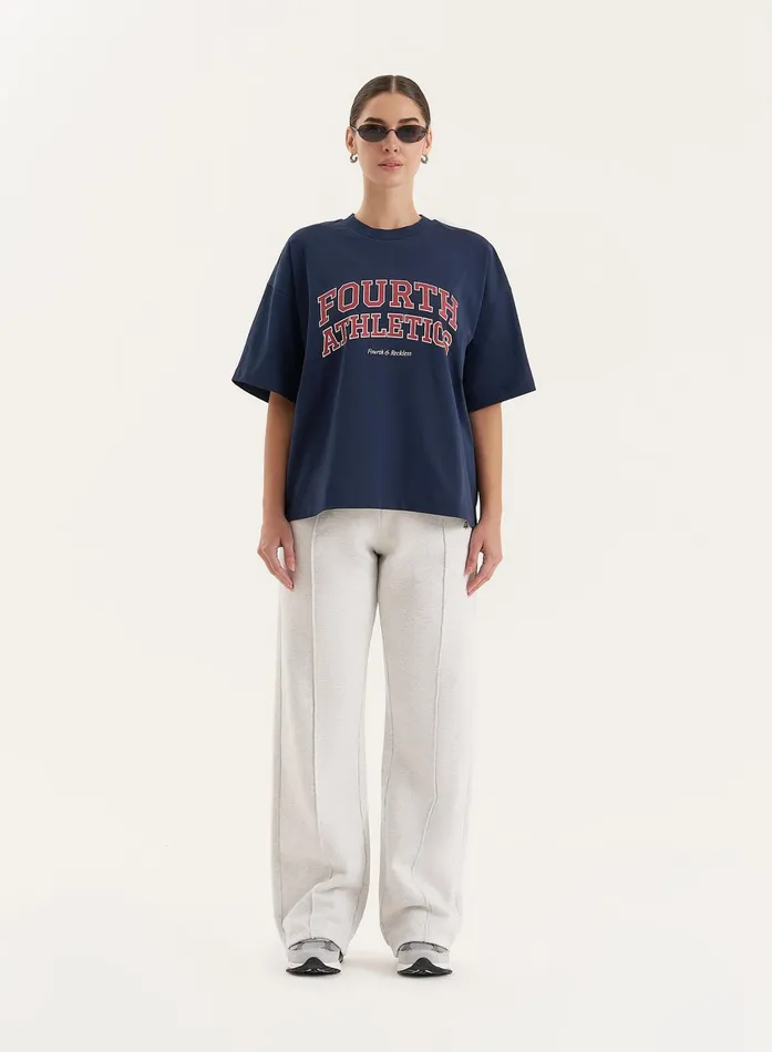 Women Navy Fourth Athletics Oversized TShirt Siobhan 4th and Reckless Tops