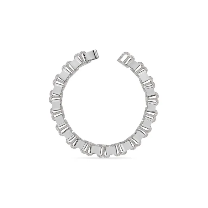 Women Necklaces Balenciaga Hourglass Choker In Silver