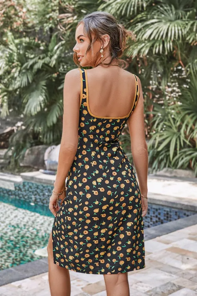 Women New In Dresses Cupshe Clarette Wide Straps Split Fitted Waisted Dress Multicolor