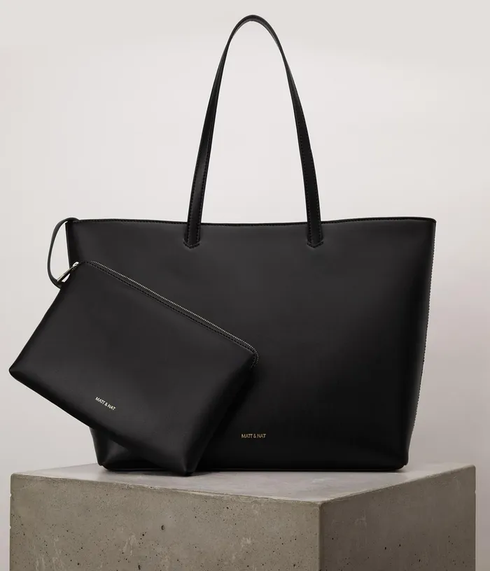 Women Nivi Vegan Tote Bag 8211 Appleskin Black Matt and Nat Totes
