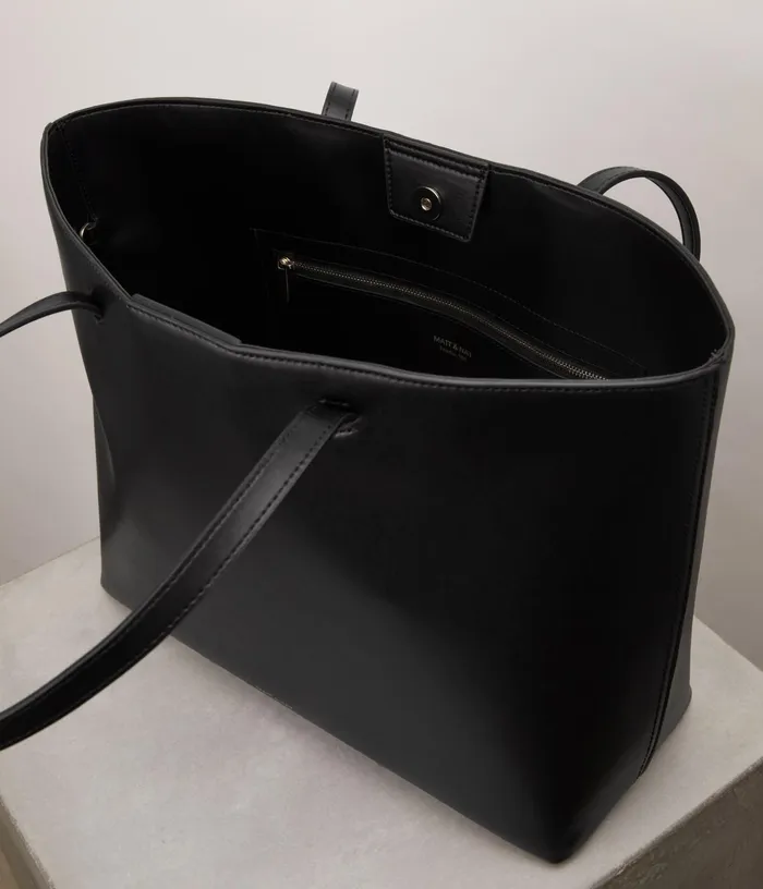 Women Nivi Vegan Tote Bag 8211 Appleskin Black Matt and Nat Totes