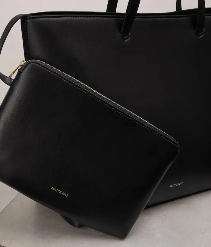 Women Nivi Vegan Tote Bag 8211 Appleskin Black Matt and Nat Totes