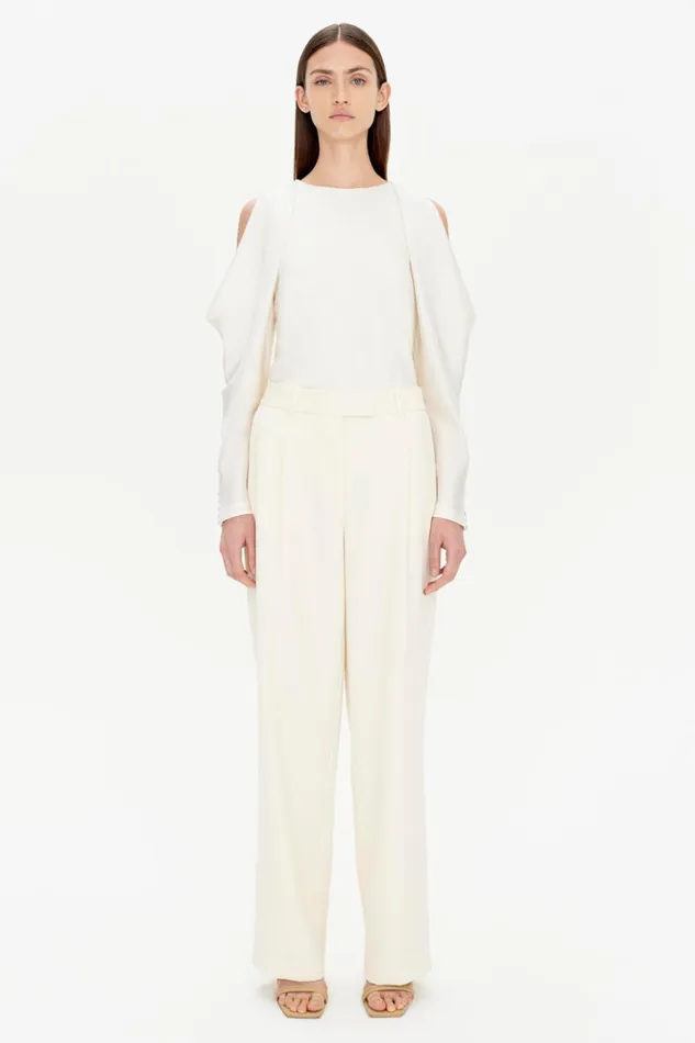 Women Novia Pant Eggshell Jonathan Simkhai Pants and Bottoms