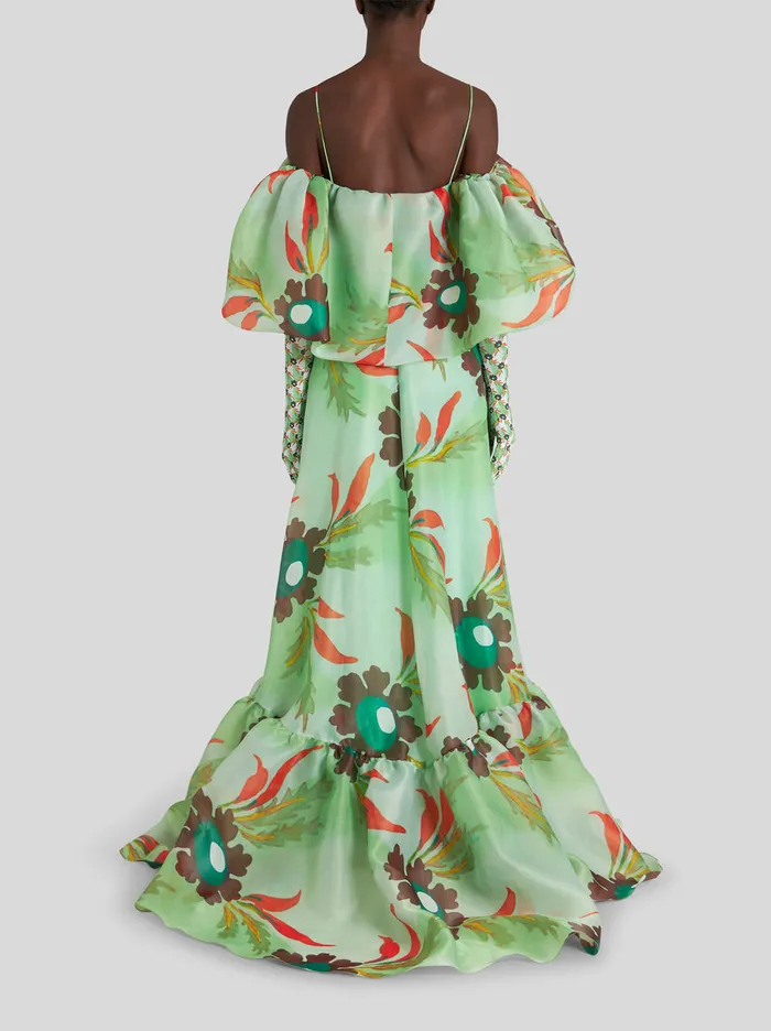 Women OffShoulder Dress With Flounces Etro Dresses