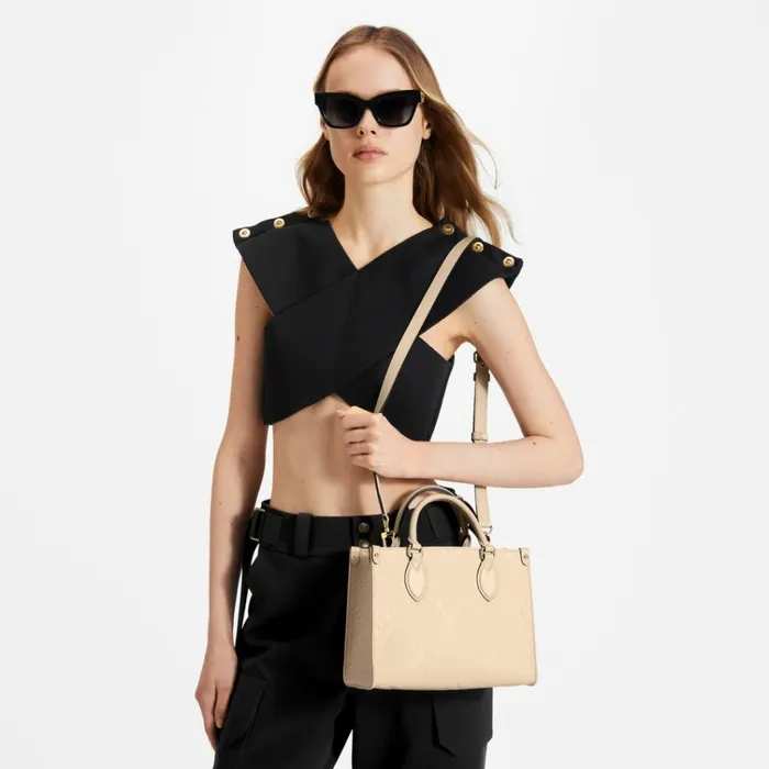 Women Onthego Bag Louis Vuitton Louis Vuitton Onthego PM Cream M46569 8211 Louis Vuitton Handbag Store