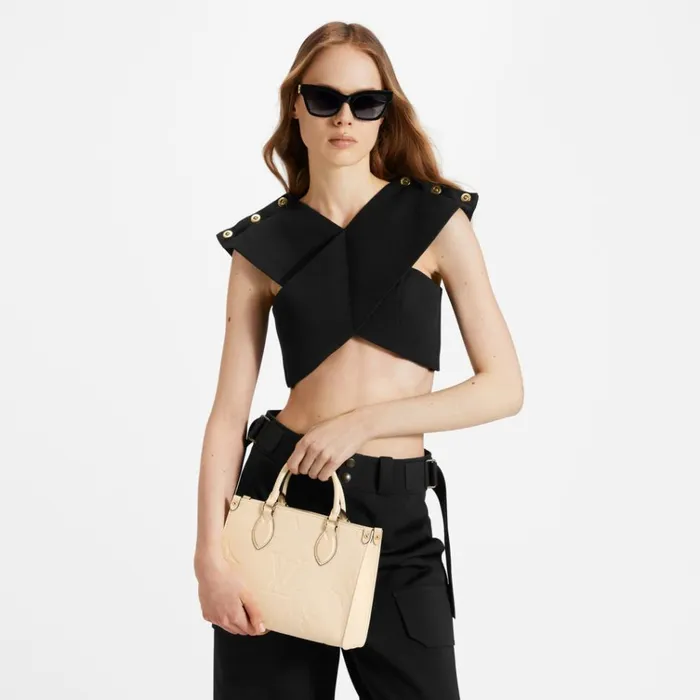 Women Onthego Bag Louis Vuitton Louis Vuitton Onthego PM Cream M46569 8211 Louis Vuitton Handbag Store