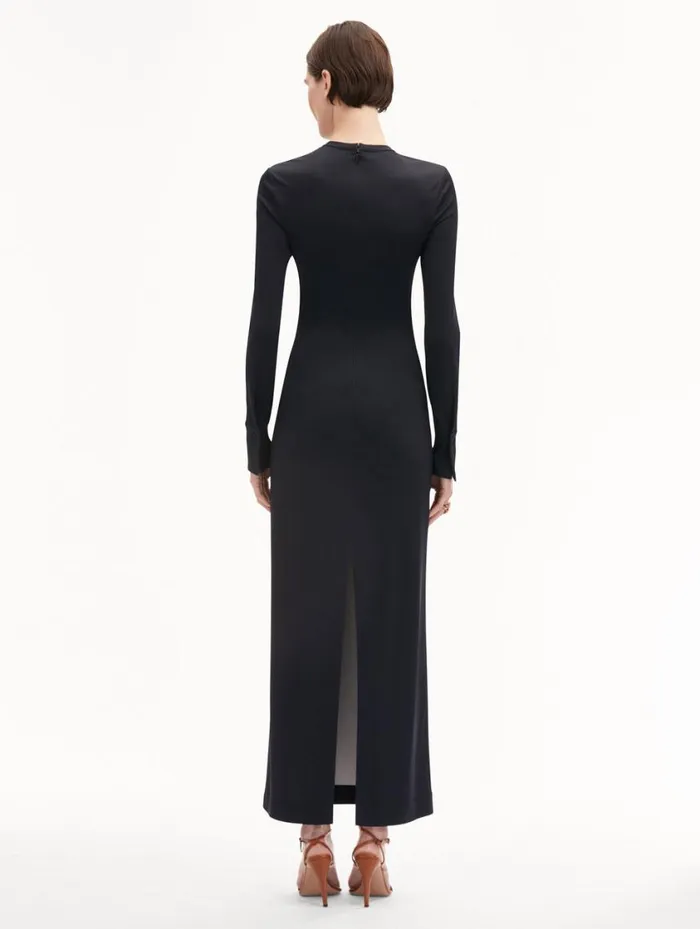 Women Orchid Jersey Dress Dark Navy Multi Oscar De La Renta Dresses