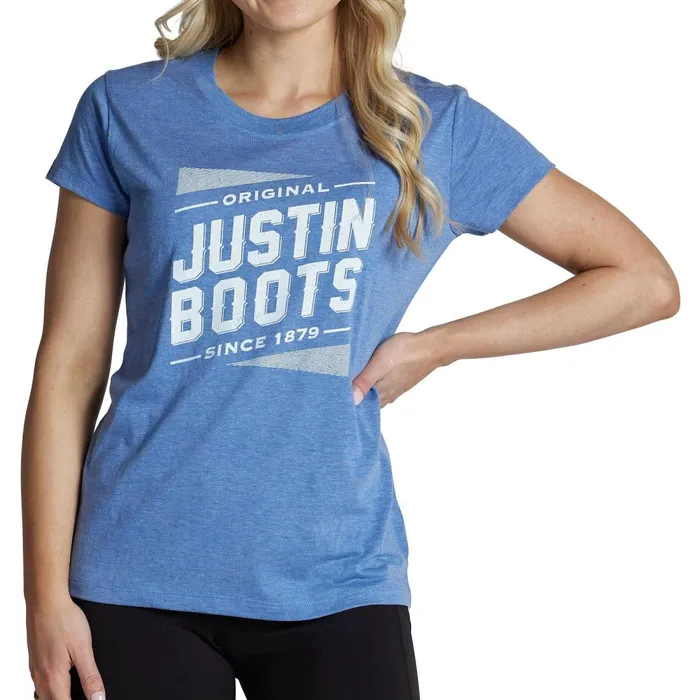 WOMEN Original Justin Boots Tee Blue Justin Boots TShirts and Tops