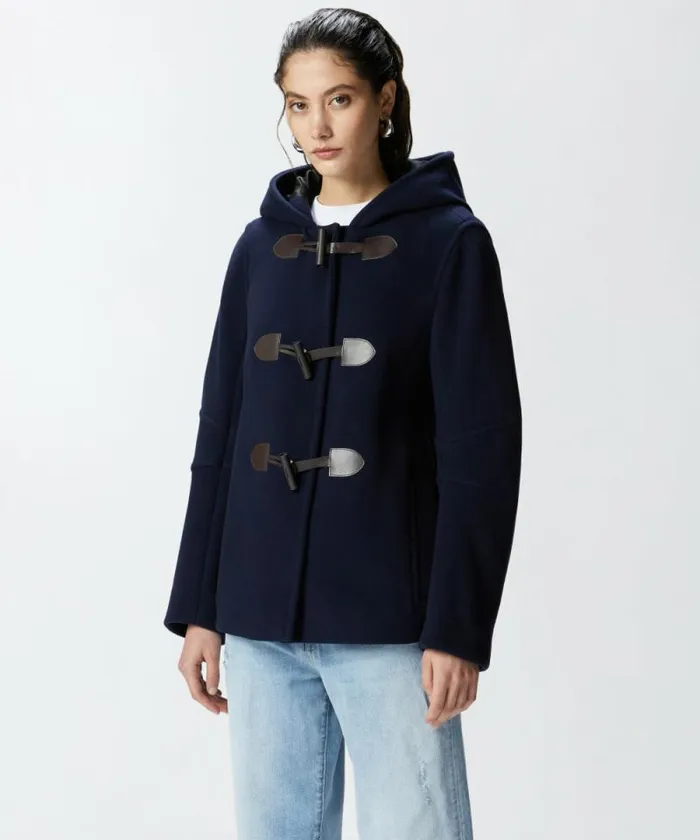 Women Outerwear Pinko Short Duffle Coat With Toggles Total Eclipse Blue