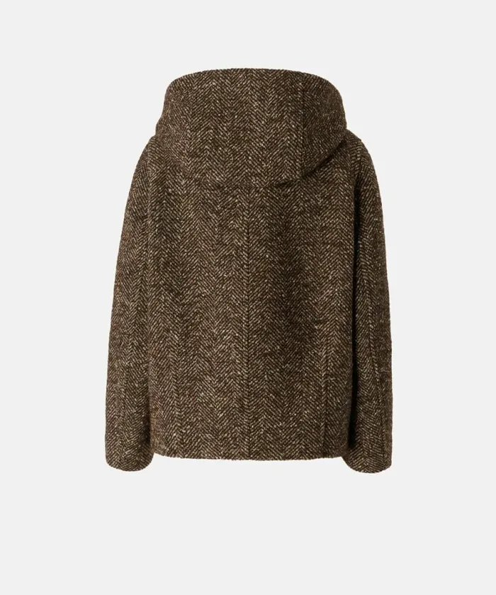 Women Outerwear Pinko Short Hooded Duffle Coat Brown Camel Women Outerwear Pinko Short Hooded Duffle Coat Brown Camel