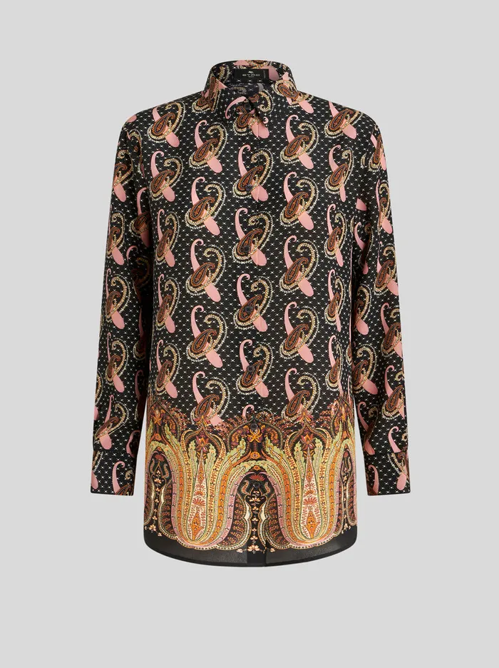 Women Paisley Crpe De Chine Shirt Etro Shirts And Blouses