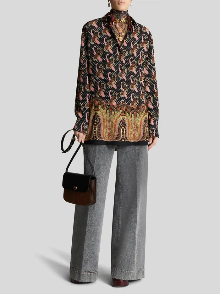 Women Paisley Crpe De Chine Shirt Etro Shirts And Blouses
