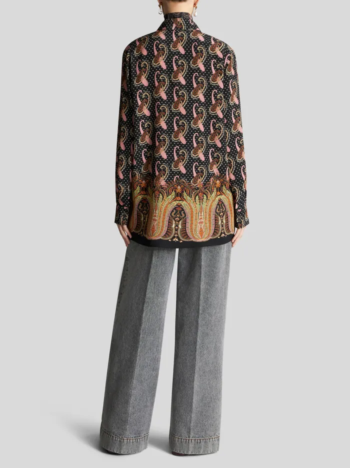 Women Paisley Crpe De Chine Shirt Etro Shirts And Blouses
