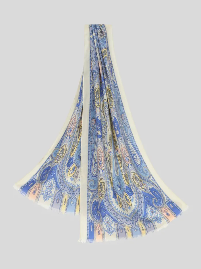 Women Paisley Silk And Cashmere Scarf Etro Scarves And Silk