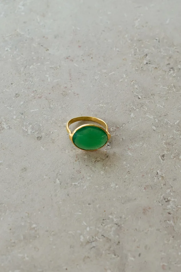Women PD OVAL RING Green Bybar Jewellery