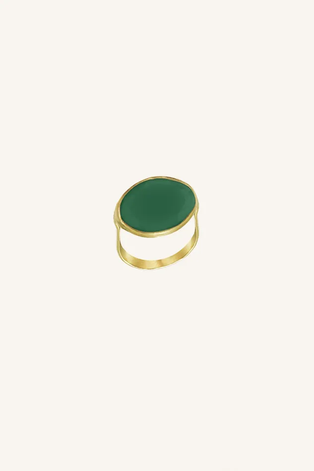 Women PD OVAL RING Green Bybar Jewellery
