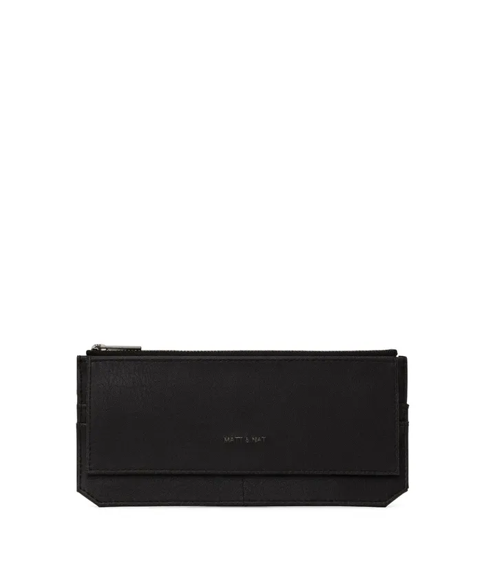 Women Perla Vegan Flat Wallet 8211 Vintage Black Matt and Nat Wallets