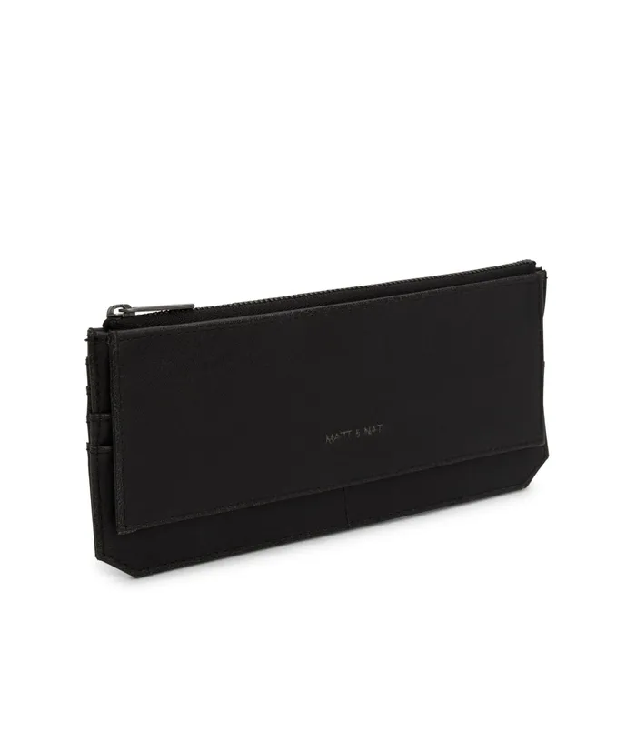 Women Perla Vegan Flat Wallet 8211 Vintage Black Matt and Nat Wallets