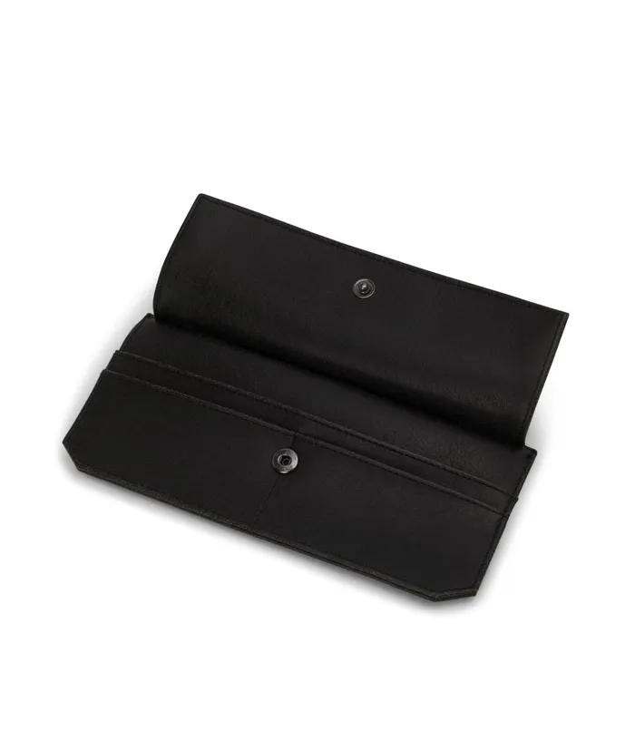 Women Perla Vegan Flat Wallet 8211 Vintage Black Matt and Nat Wallets