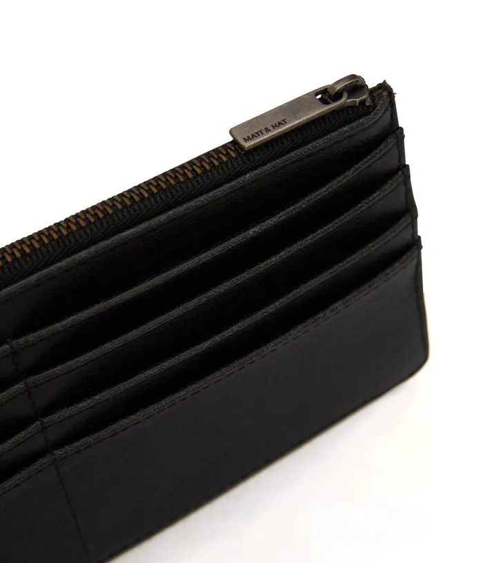 Women Perla Vegan Flat Wallet 8211 Vintage Black Matt and Nat Wallets
